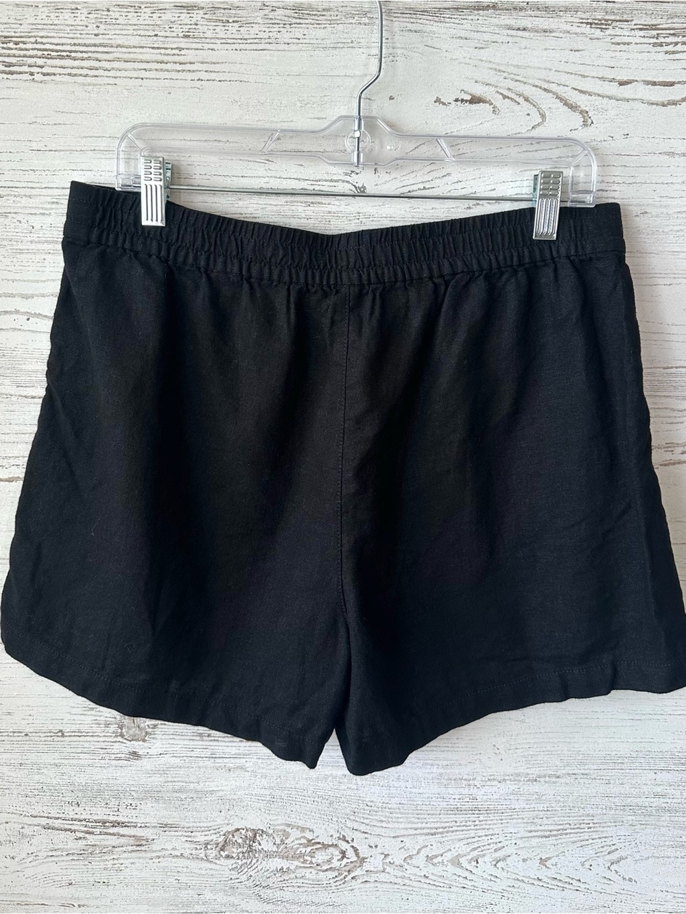J. CREW Factory Linen Blend Drawstring Pull-on Shorts Black M - Picture 6 of 8